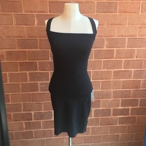 ASOS Black Stretch Knit Strappy Body Con Dress